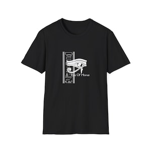 Egyptian Eye of Horus Unisex Softstyle T-Shirt, Ancient Egypt Symbol Tee, Casual Comfort, Gift for Travelers, Festival Attire, Egyptian