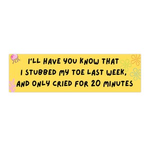 SpongeBob Fan Bumper Sticker, Tough SpongeBob Sticker for Fans, Car Decal, Laptop Sticker, Waterproof Vinyl Sticker, Cartoon Character