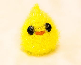 Pollito de peluche de ganchillo / Juguete amigurumi amarillo brillante, regalo de Pascua