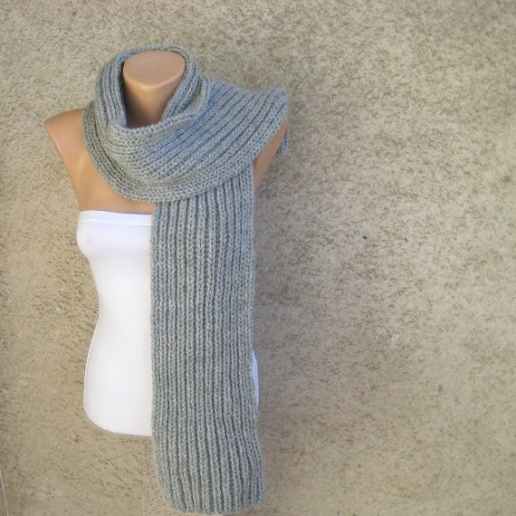 Basic Wool Blend Scarf Grey