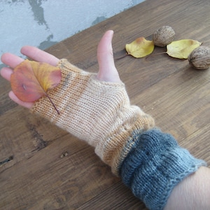 Long mohair fingerless gloves, hand knit ruffle mittens, fall winter arm warmers, texting gloves girl, women accessory, Christmas gift idea