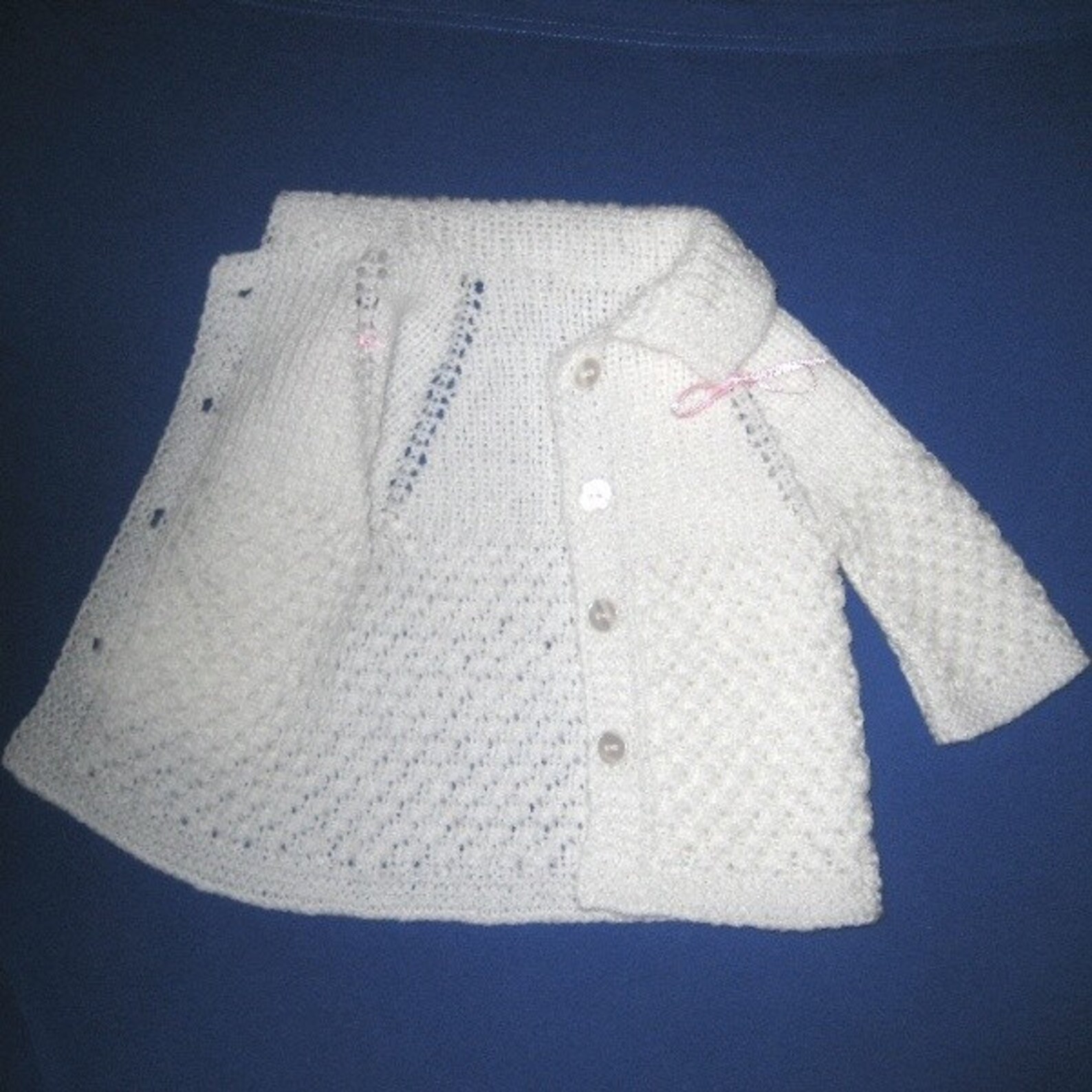 Baby Hand Knit Cardigan, Newborn Buttons Sweater, White Collar Warm