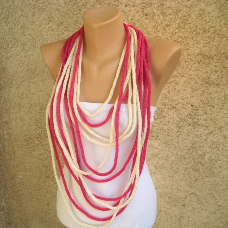 Infinity Glitter Necklace Loop Rope Scarf SET OF TWO Knit Etsy