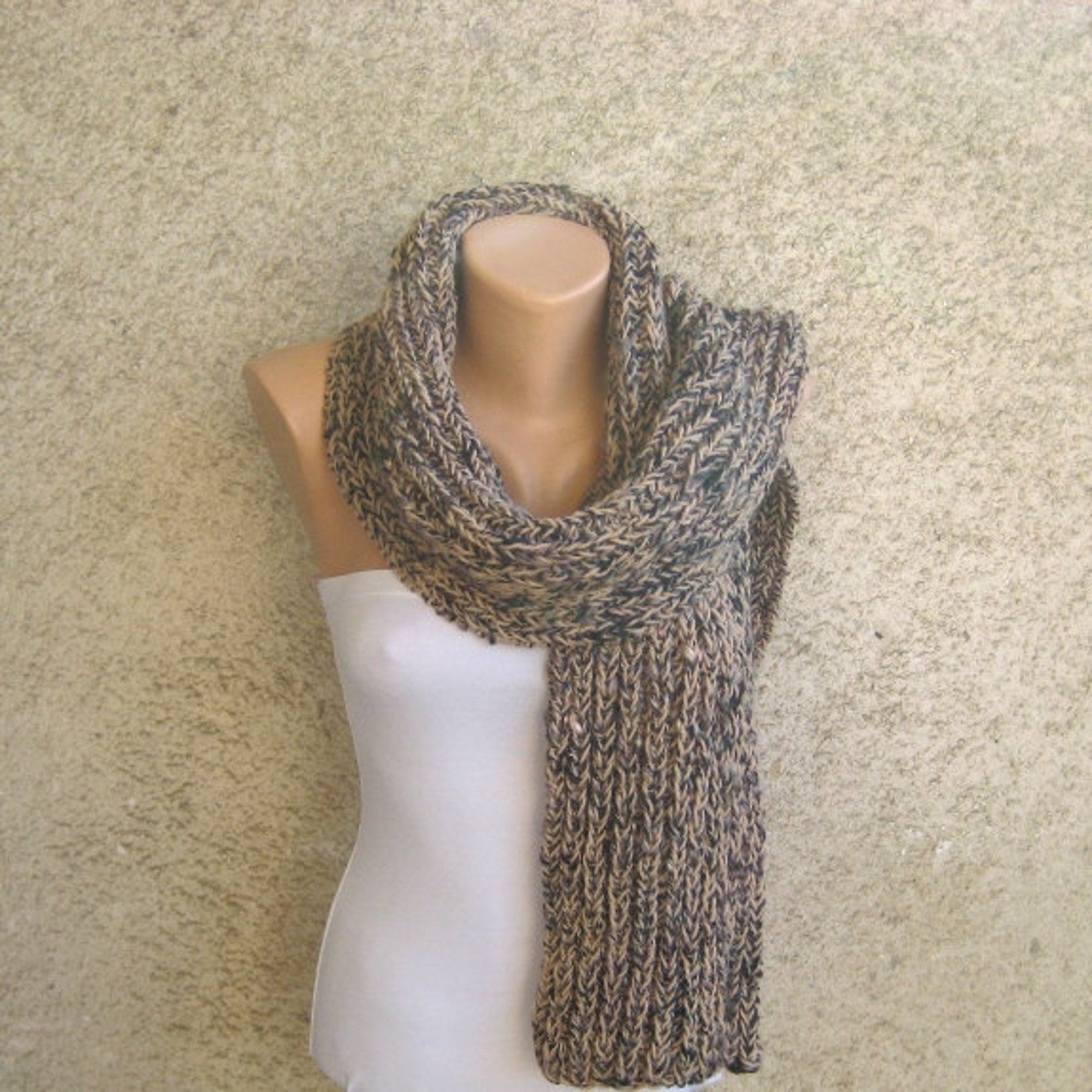 Extra Long Knit Scarf Men Unisex Thick Double Face Rib Scarf Etsy