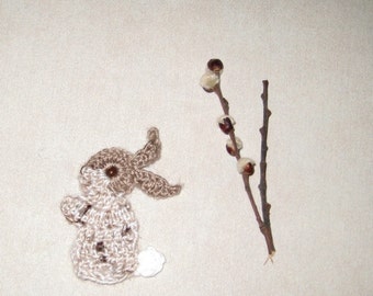 Crochet Bunny Appliques  Optional Handmade by Dimana Supplies Animal Embellishments Brown and Beige vary Colors Home decor Kids