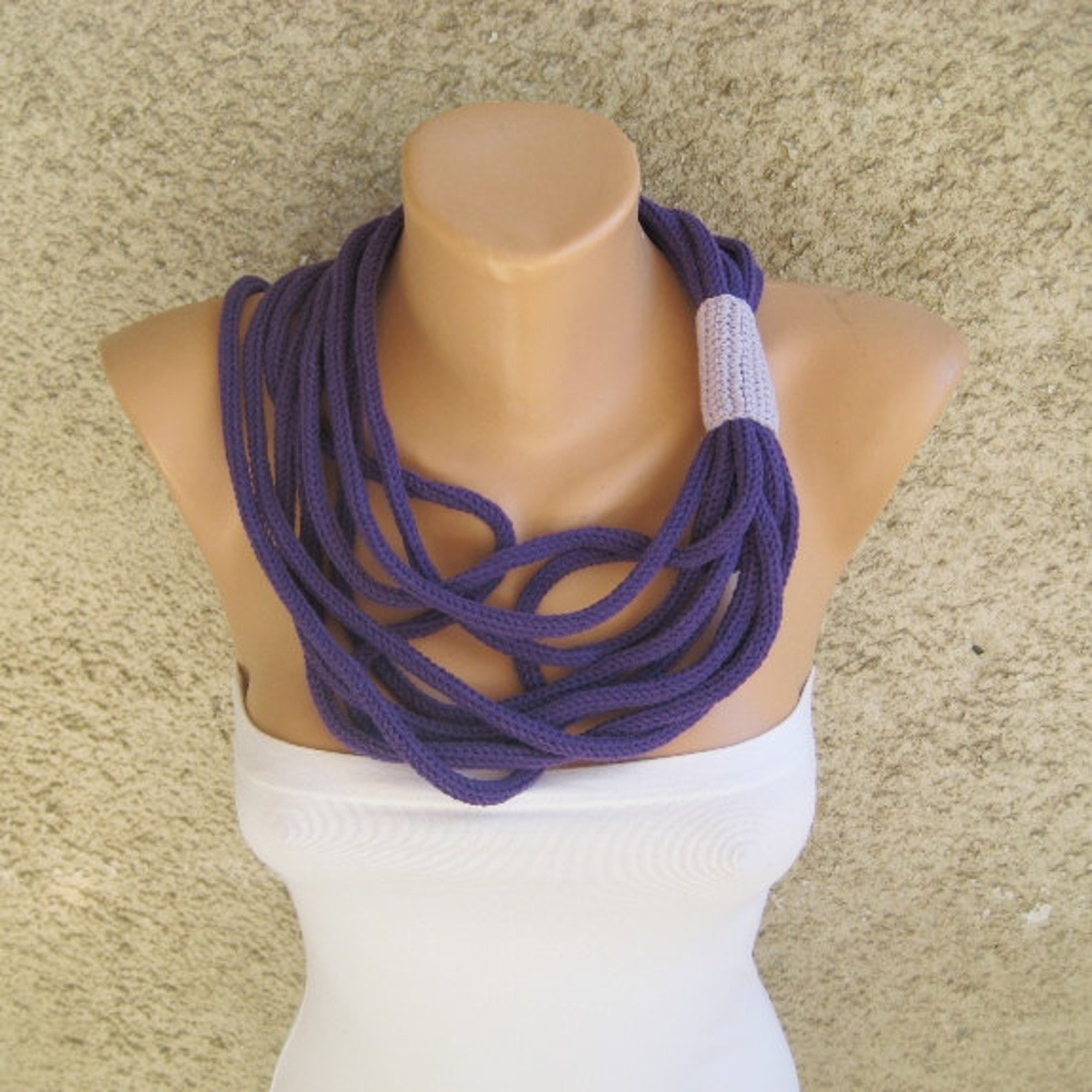 Ink Rope Necklace Infinity Loop Scarf Neckwarmer Versatile - Etsy