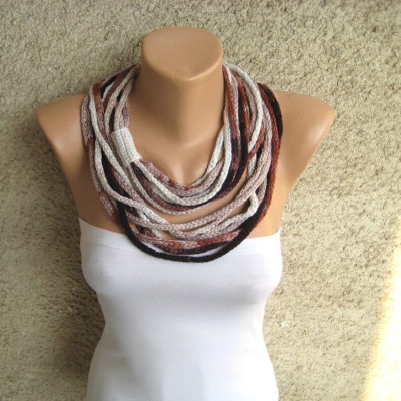 Ink Rope Necklace Infinity Loop Scarf Neckwarmer Versatile - Etsy