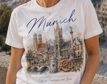 Gildan Munich Germany Shirt, Munich Bavaria Travel Shirt, Oktoberfest Style T-Shirt, Munich Aesthetic Tee, Germany Vacation Gift