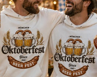 Oktoberfest-Shirt, Bierfest-T-Shirt, Oktoberfest-Geschenk-T-Shirt, Biergeschenk-Hoodie, Sweatshirt Münchner Bierfest, Vorder- und Rückseite bedruckt