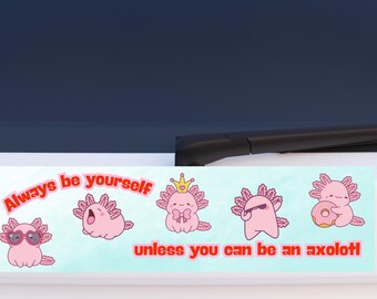 Funny Axolotl Bumper Sticker - Quirky Animal Car Decal
