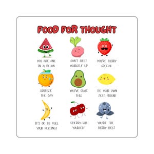 Food Stickers, cute food sticker, food sticker, mental health
