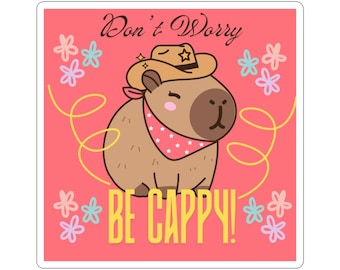 Capybara Sticker: Cheerful Animal Laptop Decal, Positive Vibes