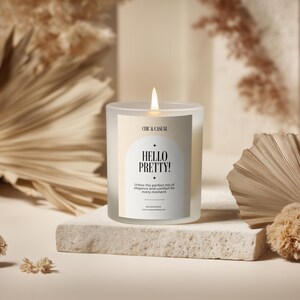Frosted Glass Candle Mockup PSD PNG, Custom Label Size, Cylindrical POD Scented Candle Mock-up, Boho Studio Label Design Styled Template image 9