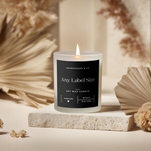 Frosted Glass Candle Mockup PSD PNG, Custom Label Size, Cylindrical POD Scented Candle Mock-up, Boho Studio Label Design Styled Template image 13
