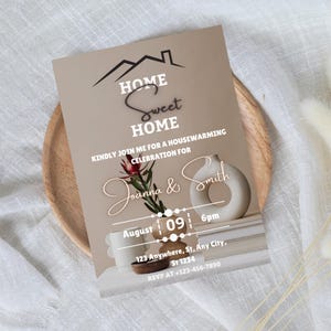 Editable House Warming Invitation, House Warming Party, Modern, Minimalist, Printable or Text Invite editable invitation