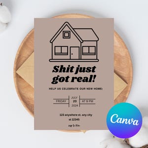 Housewarming Party, Housewarming Party Invitation, New Home, Celebration, Digital Invitation, Text Invitation, Editable Template, Party