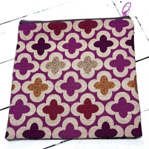 one of a kind / quartrefoil / animal print / pouch / purse pouch / zipper bag / travel bag / cosmetic bag / charger bag / sml tote