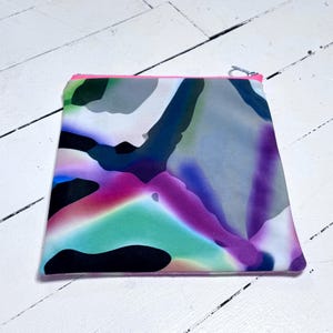 one of a kind / graffiti / velvet / cow print / pouch / purse pouch / zipper bag / travel bag / cosmetic bag / charger bag / sml tote