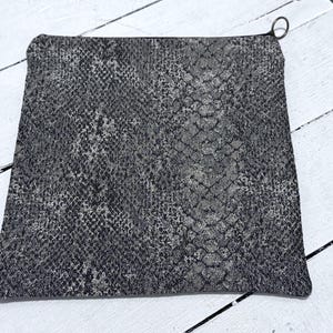 one of a kind / snakeskin print / pouch / purse pouch / zipper bag / travel bag / cosmetic bag / charger bag / sml tote