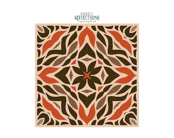 Folk Art Mandala PNG – Square Sublimation & DTF Design | Instant Digital Download