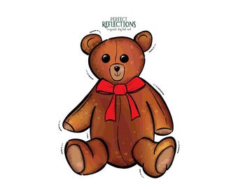 Plush Teddy Bear PNG – Whimsical Animal Sublimation & DTF Design | Instant Digital Download