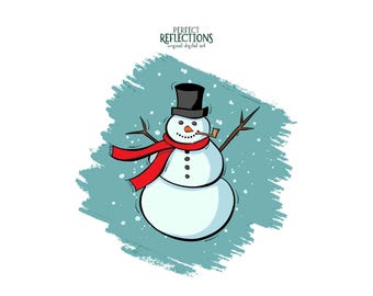 Snowman Art PNG – Holiday Sublimation & DTF Design | Instant Digital Download