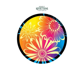 Colorful Flower PNG – Rainbow Flowers Sublimation Design | Instant Digital Download