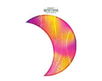 Crescent Moon Art PNG – Celestial Moon DTF & Sublimation Designs | Instant Digital Download