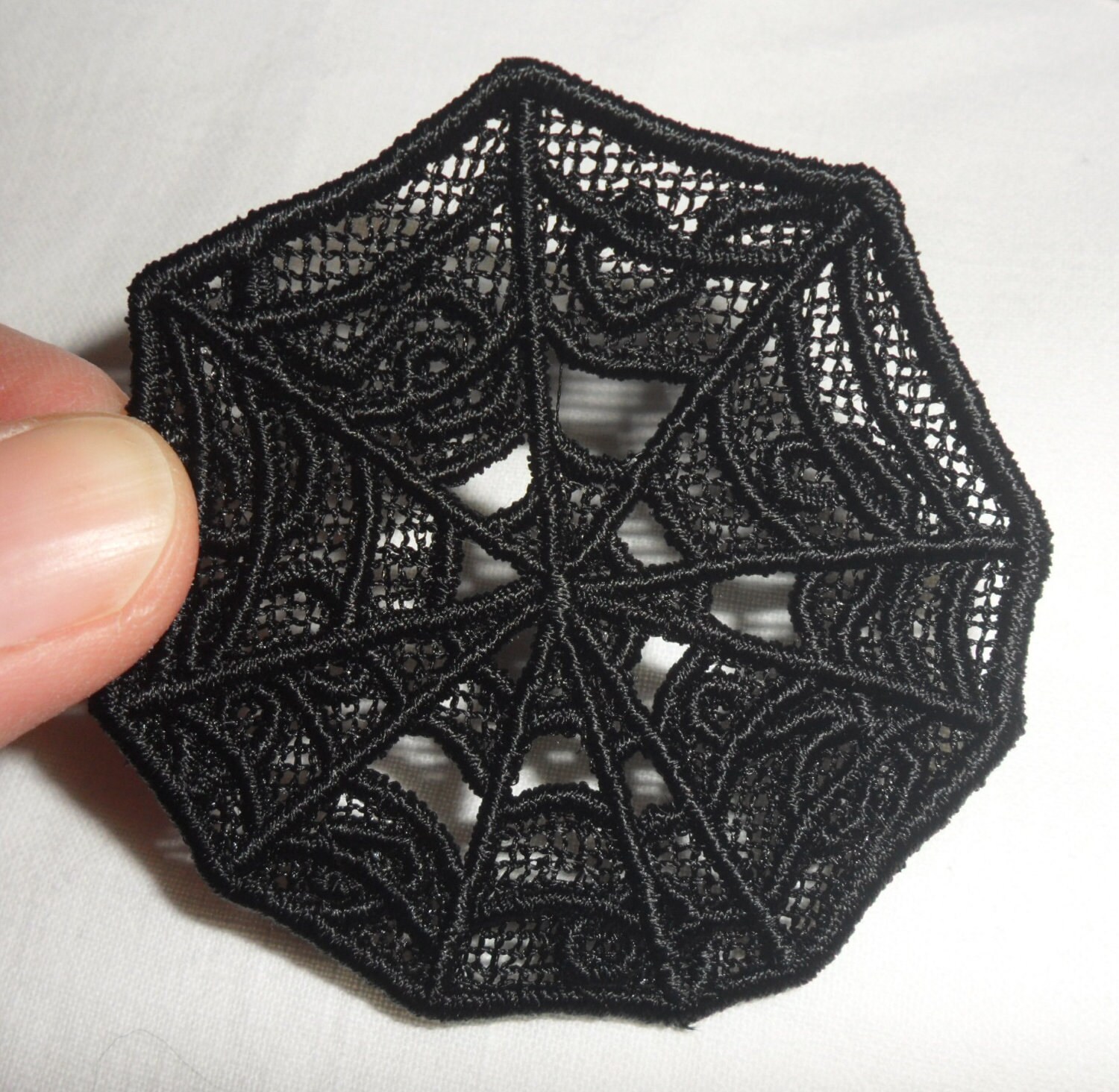UK Black gothic lace spider web applique trimming choker Etsy