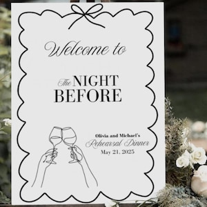 Rehearsal Dinner Sign Template The Night Before Welcome Sign Decorations The Night Before Sign Editable Wedding Template
