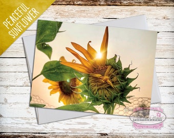 Sunflower Note Card, Flower Note Card, Thank You Card, Yellow Flower, Birthday Card, Thinking of You, Greeting Card, Gardening Card