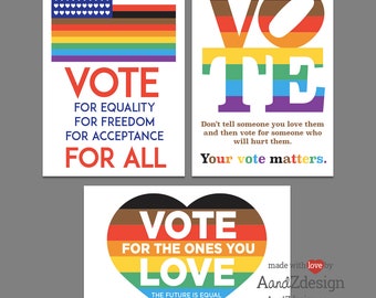 VOTE Postcards Variety Pack | Equal Rights | Pride | Equality | Women's Rights | Reproductive Rights | LGBTQIA Rights | 4x6inch