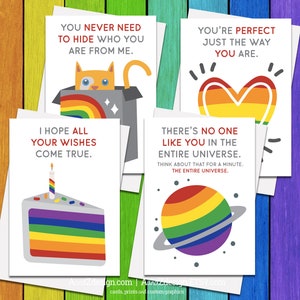 LQBTQIA Pride Greeting Cards  Set of 4  Handmade  Blank image 1