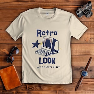 Retro Computer Floppy Disk T-Shirt – Funny Vintage PC Nerd Tee for Tech Geeks, Old School Programmer Gift Shirt, Y2K Gamer Aesthetic
