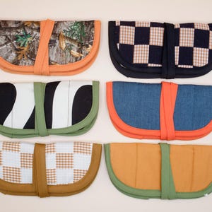 Glasses & Sunglasses Handmade Quilted Case with Wrap Tie, Soft Padded Case, Wallet or Clutch