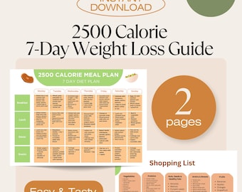 2500 Calorie Detox Diet Plan: 7-Day Meal Plan PDF (Instant Download)