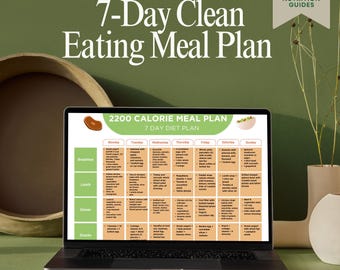 2200 Kalorie Diät-Plan PDF: 7-Tage Abnehm-Mahlzeit-Plan (Instant Downloadable Guide)