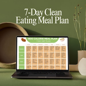 1800 Calorie 7-Day Meal Plan: Weight Loss Nutrition Guide (PDF Downloadable File)