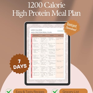7-Day 1200 Calorie High Protein Meal Plan: Weight Loss Guide (PDF Download