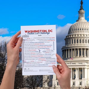 Printable Washington DC Travel Bucket List | 20 Iconic Things to Do in Washington DC | Instant Download | Map + Fun Facts | Family Activity