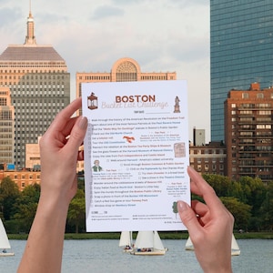 Printable Boston Travel Bucket List | 20 Things to Do in Boston | Instant Download | Map + Fun Facts | Family Activity | City Checklist