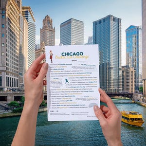 Druckbare Chicago Travel Bucket List | 20 Dinge zu tun in Chicago | Sofortdownload | Karte + Wissenswertes | Familienaktivität | Stadt Checkliste