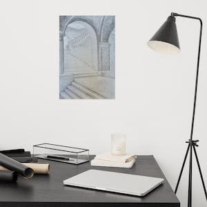 Grande disegno contemporaneo – Scena d'interno in grafite / Arte murale originale / Disegno a matita testurizzata su carta / Opera d'arte unica nel suo genere