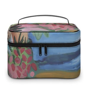 Toiletry Bag | Travel Makeup Bag | Cosmetic Organizer Pouch | Zipper Wash Bag | Hand-Painted Art Print | Gift for Her
