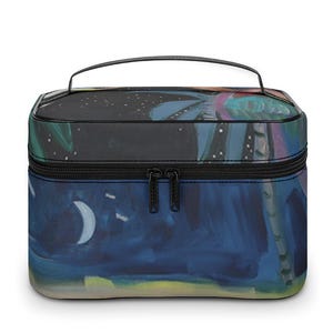 Toiletry Bag | Travel Makeup Bag | Cosmetic Organizer Pouch | Zipper Wash Bag | Hand-Painted Art Print | Gift for Her