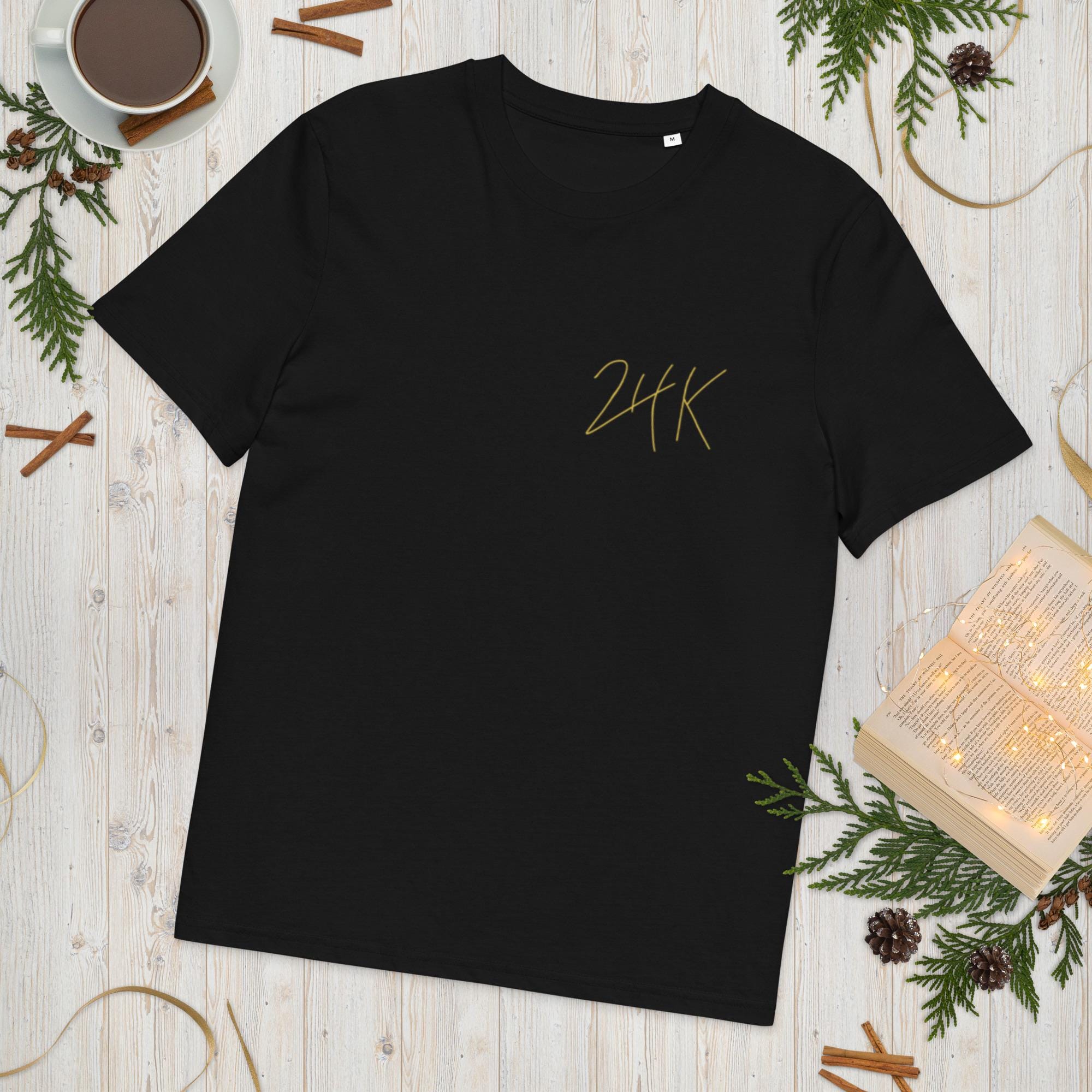【関税・送料込み】GOLDEN  T-SHIRTS BLACK COTTON T-SHIRT Organic 24k T-shirt Gold - Etsy
