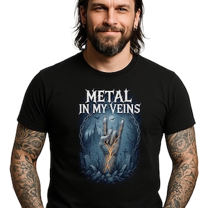Gothic Skeleton Hand Heavy Metal T-Shirt: Bella + Canvas Tee