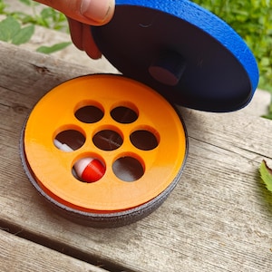 Carrete de mano de supervivencia de bolsillo: kit de pesca compacto con estuche y flotador. Ideal como regalo para papás o amantes de la naturaleza.