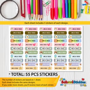 Girls Name Labels For School, Cute Rainbow Heart Sticker, Personalized Kids Name Tags, Daycare Labels For Girls, Waterproof Daycare Stickers