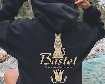 Alter ägyptischer Bastet Hoodie, Göttin des Schutzes, göttlich weibliches Ägypten Design